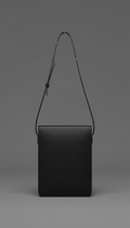 Matte black minimalist crossbody bag