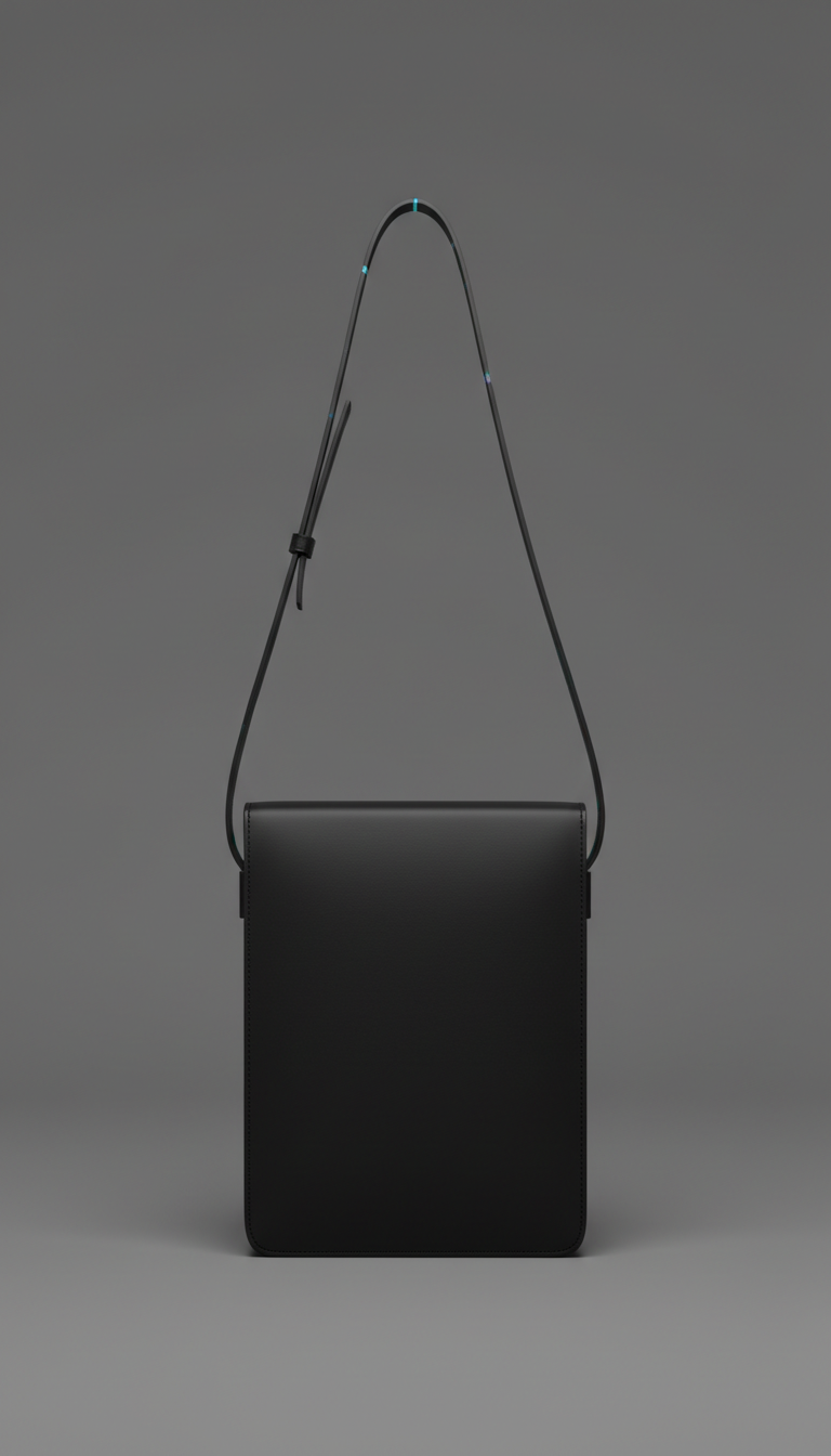 Matte black minimalist crossbody bag