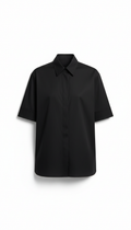 Structured Black Cotton Shirt